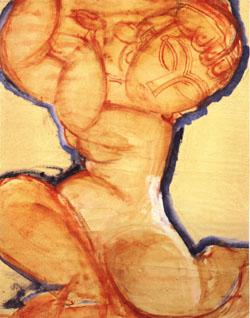 Amedeo Modigliani Rose Caryatid with Blue Border China oil painting art